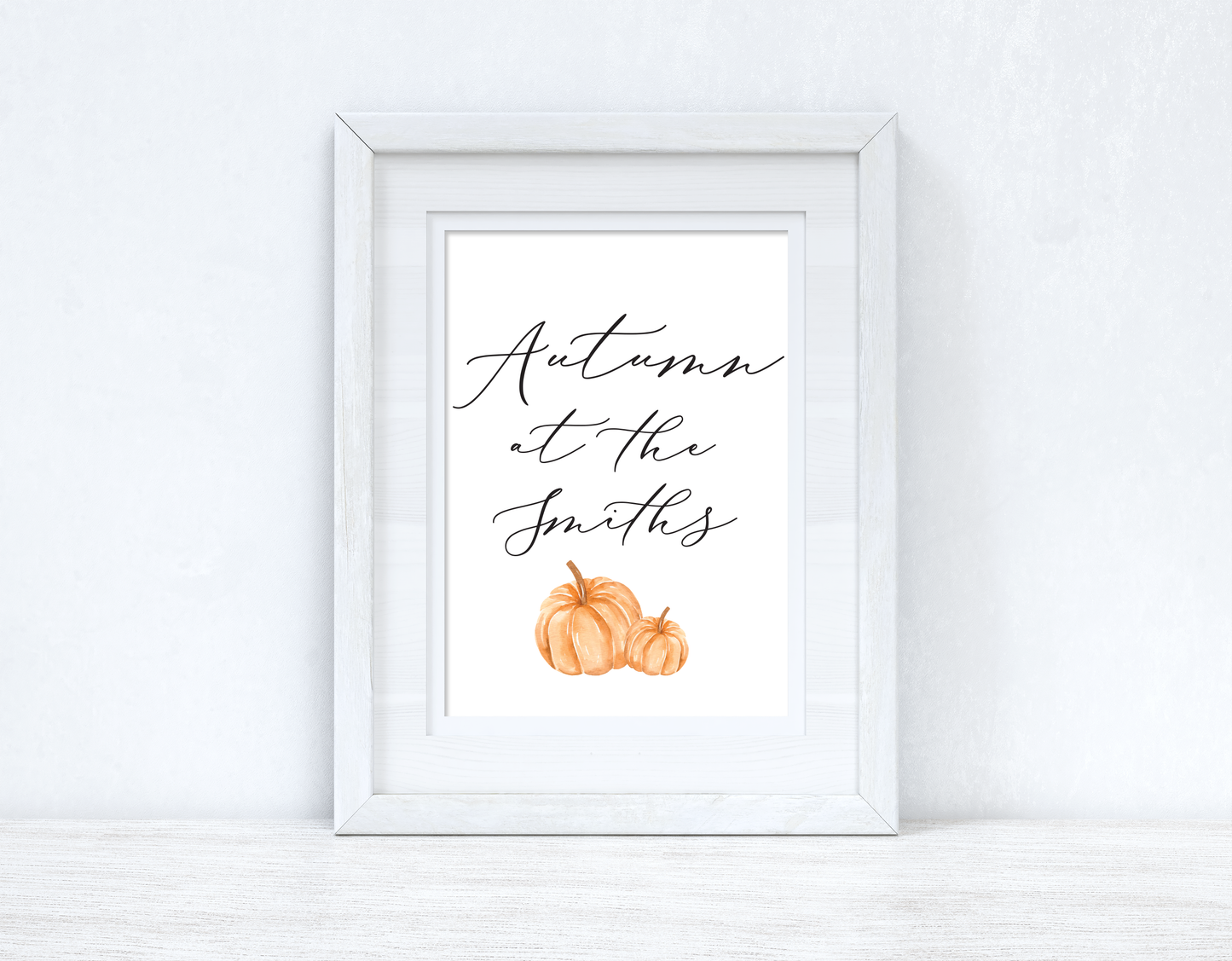 Autumn At The Surname Pumpkin Autumn 2021 Seasonal Wall Home Decor Print