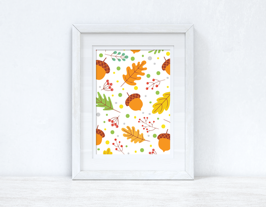 Autumn Fall Leaves Autumn Seasonal Wall Home Decor Print