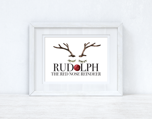 Rudolph The Red Nose Reindeer Christmas Seasonal Winter Wall Home Decor Print
