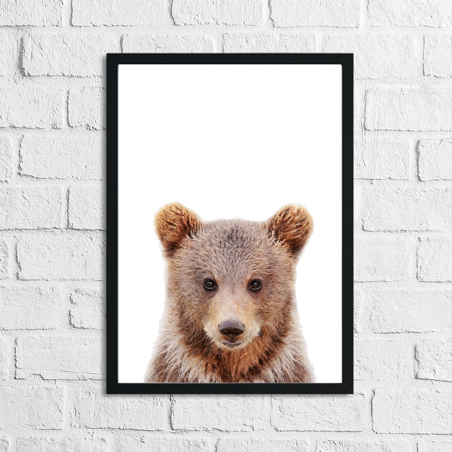 Bear Animal Woodlands Nursery Children's Room Wall Decor Print
