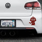 Adorable Firefighter Bumper Car Sticker