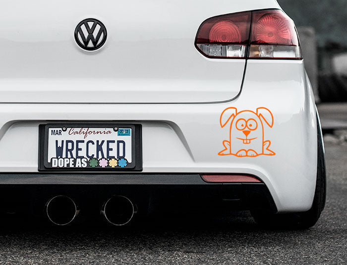Funny Cartoon Rabbit Bumper Car Sticker