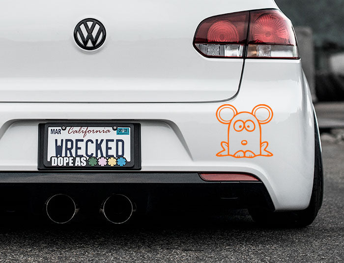 Funny Cartoon Mouse Bumper Car Sticker