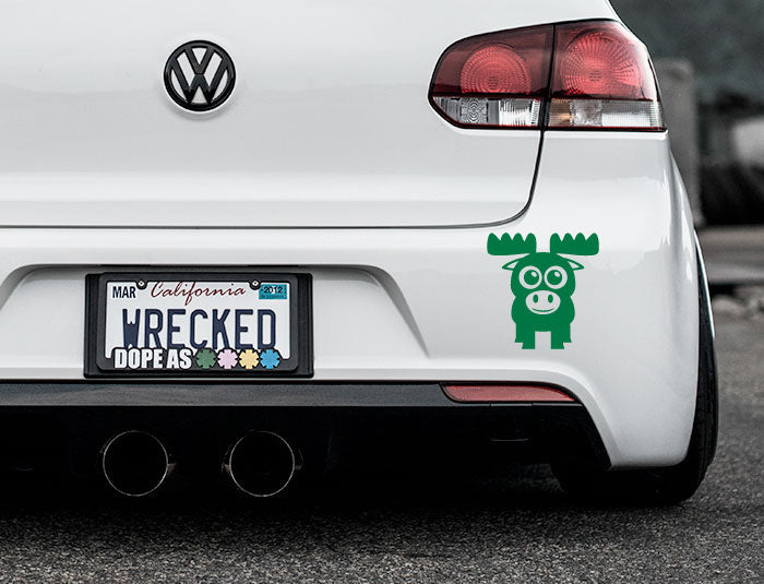 Adorable Moose Bumper Car Sticker