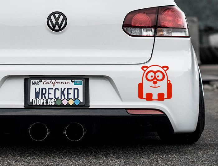 Funny Cartoon Panda Bumper Car Sticker