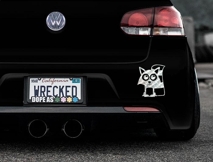 Adorable Raccoon Bumper Car Sticker