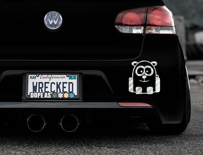 Funny Cartoon Panda Bumper Car Sticker