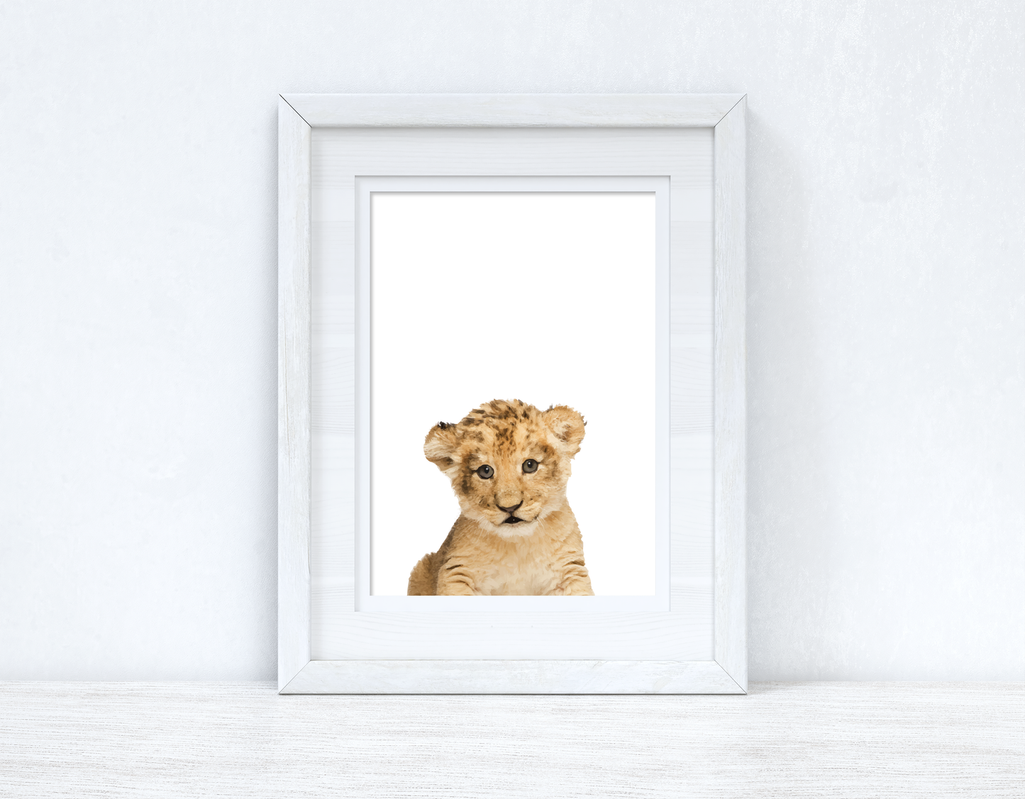 Baby Lion Wild Animal Unisex Nursery Children's Room Wall Decor Print
