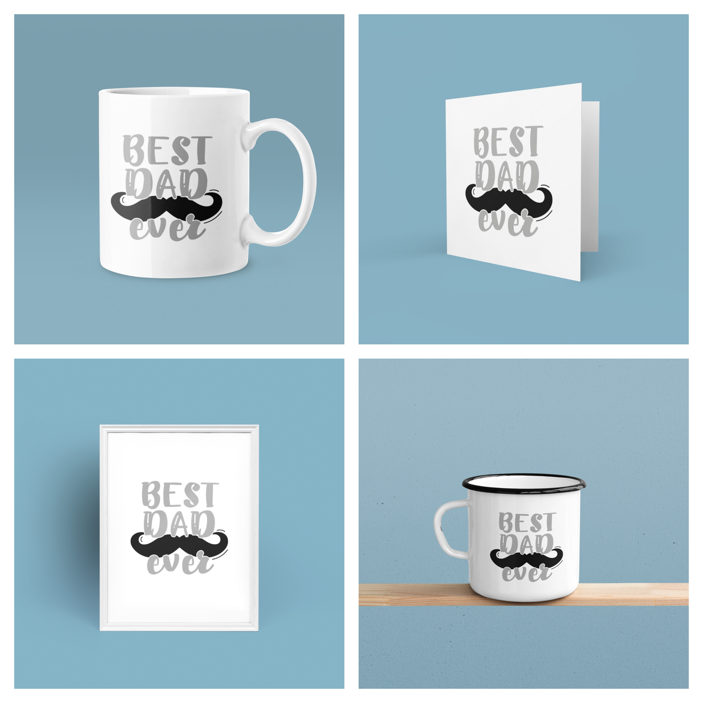 Best Dad Ever Mustache Fathers Day Collection