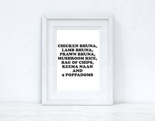 Chicken Bhuna 2 Gavin & Stacey Kitchen Funny Simple Wall Decor Print