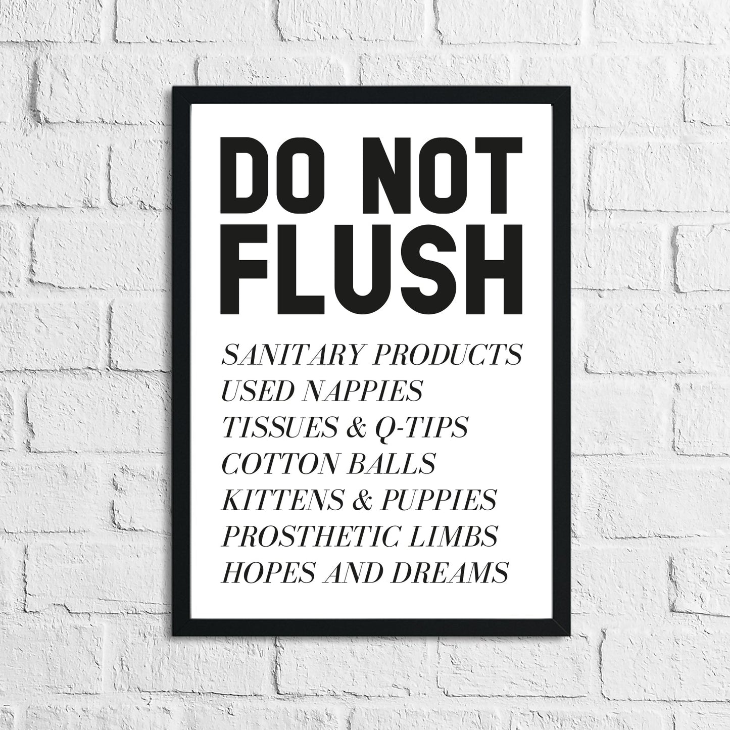 Do Not Flush Humorous Bathroom Wall Decor Print