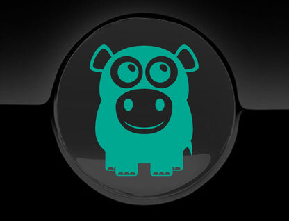 Adorable Hippo Fuel Cap Car Sticker