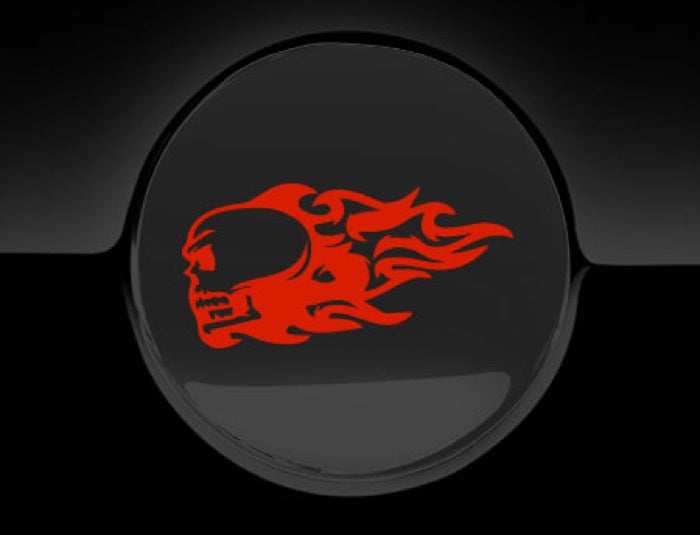 Flaming Skull Fuel Cap Cover Car Sticker