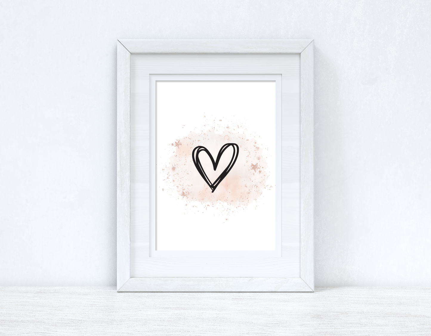 Heart On Rose Gold Simple Home Bedroom Wall Decor Print