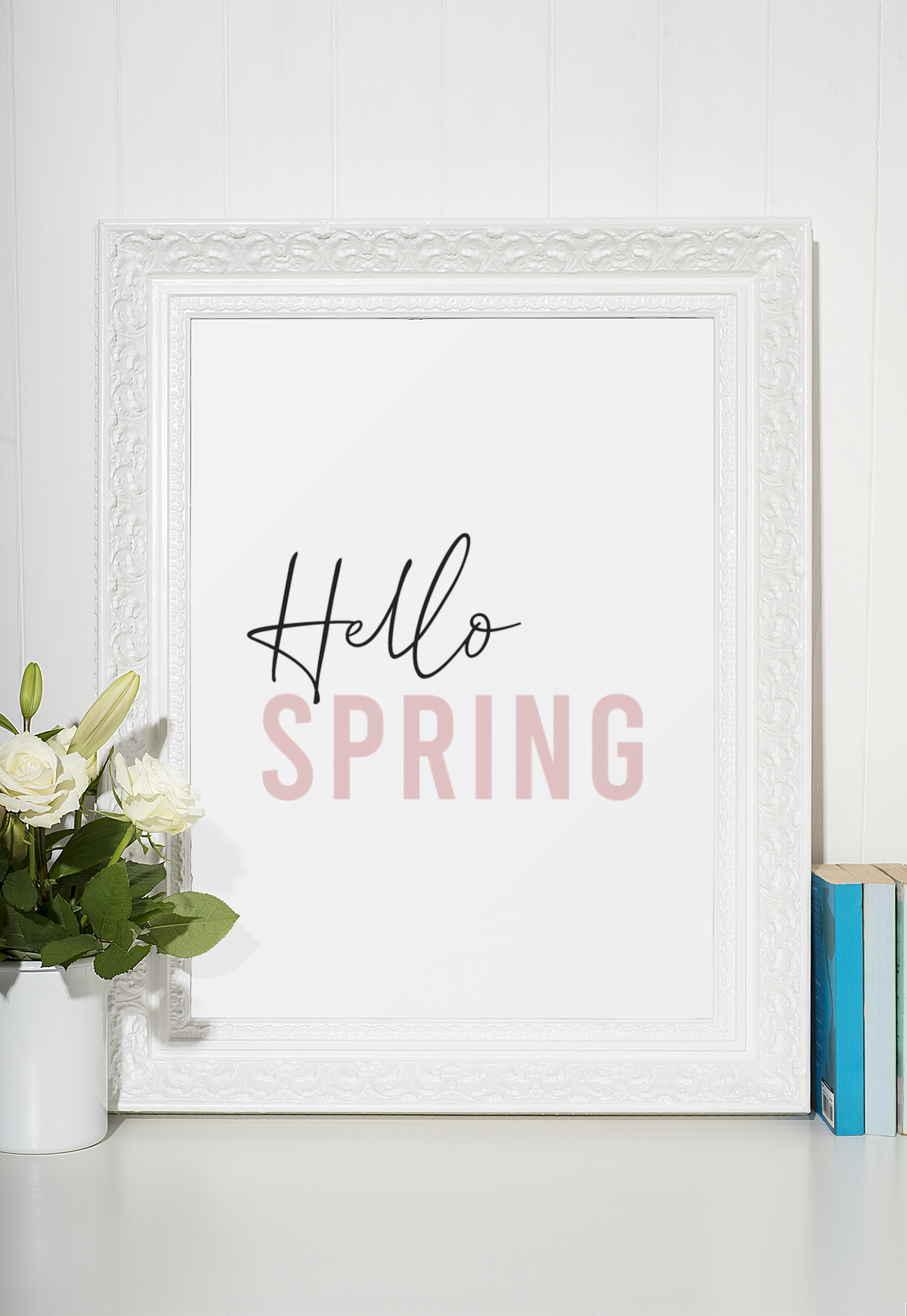 Hello Spring Pink 2022 Spring Seasonal Wall Home Decor Print
