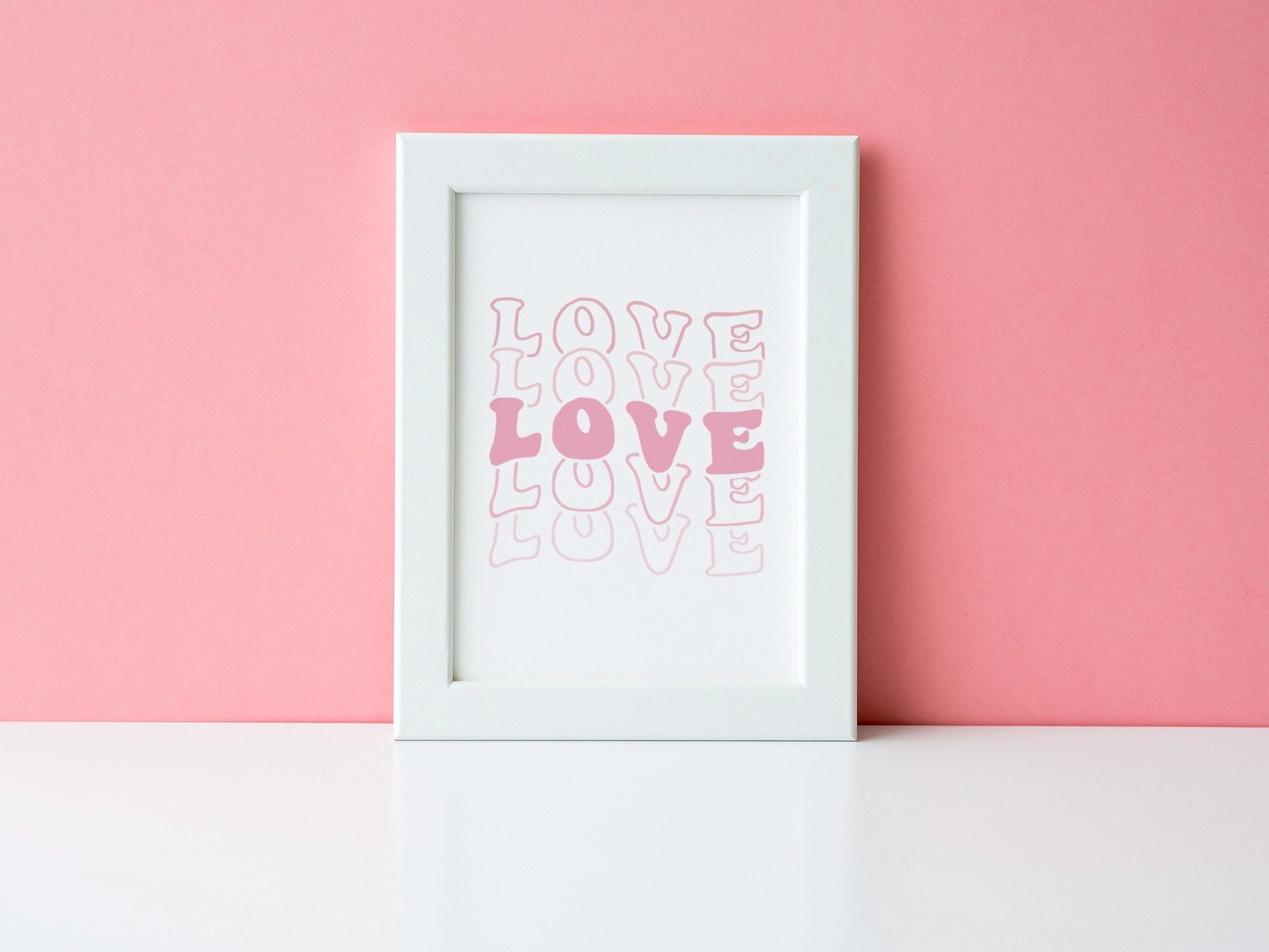 Love Love Love Valentine's Day Home Wall Decor Print