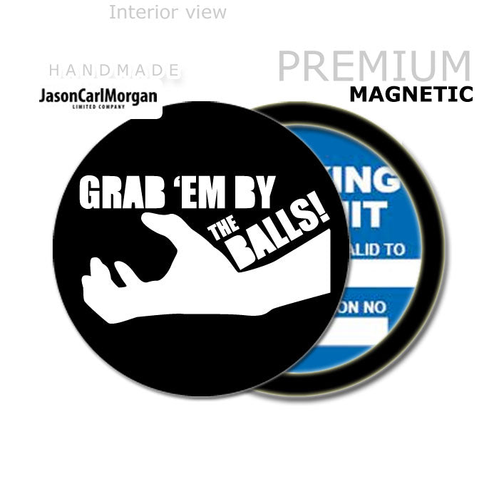Grab Em Balls 90mm Magnetic Parking Permit Windscreen Disc Holder