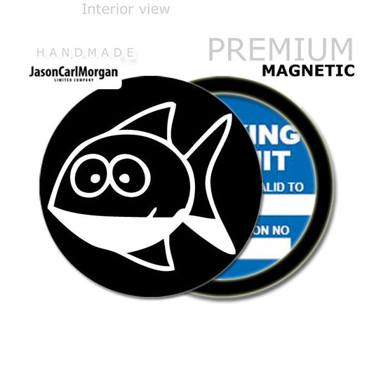 Cartoon Fish 90mm Magnetic Parking Permit Windscreen Disc Holder
