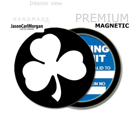 Irish Shamrock 90mm Magnetic Parking Permit Windscreen Disc Holder
