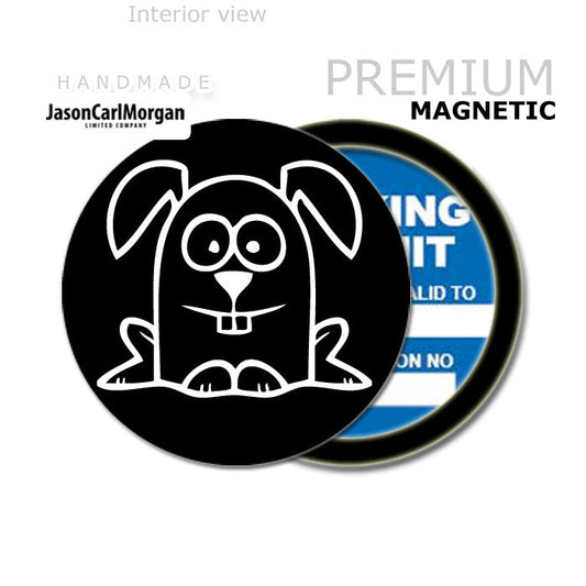 Cartoon Rabbit 90mm Magnetic Parking Permit Windscreen Disc Holder