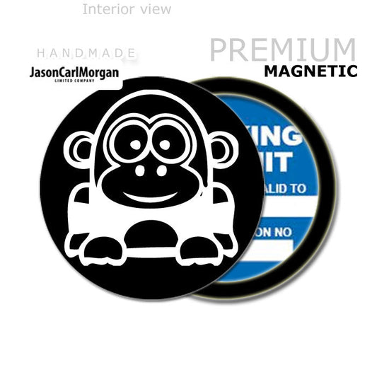 Cartoon Gorilla 90mm Magnetic Parking Permit Windscreen Disc Holder