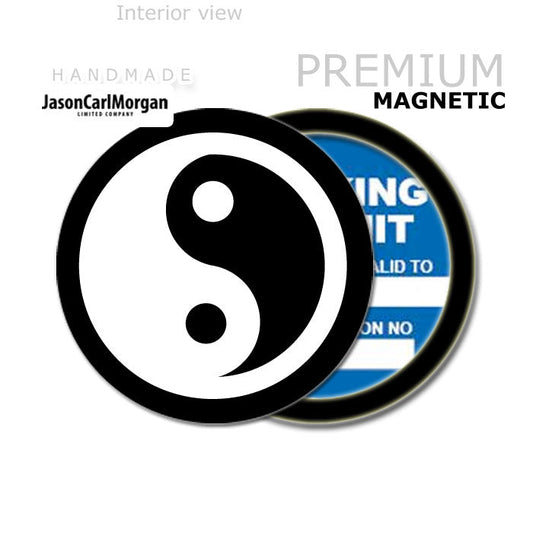 Yin Yang 90mm Magnetic Parking Permit Windscreen Disc Holder