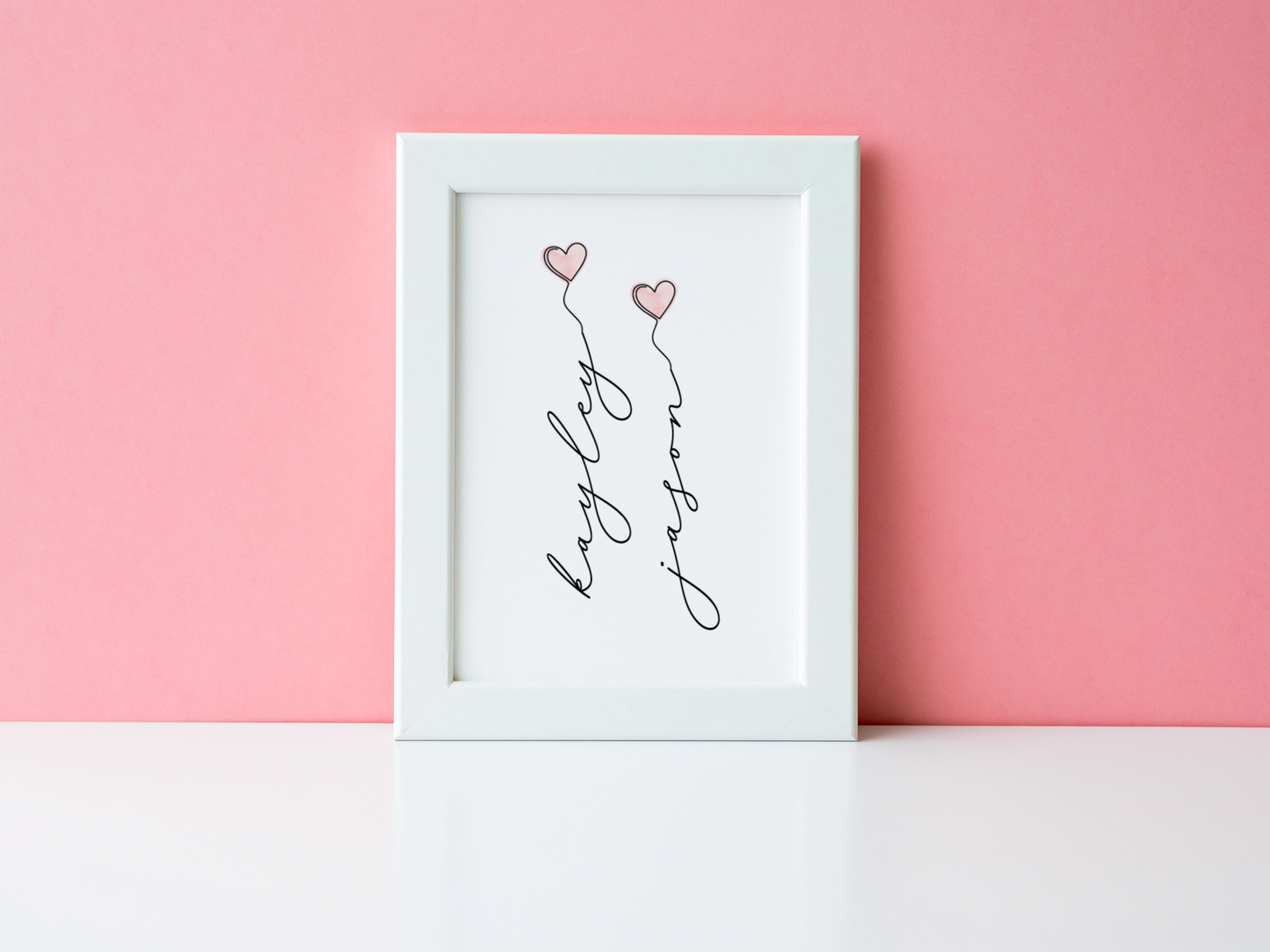 Names With Hearts Valentine's Day Home Wall Decor Print