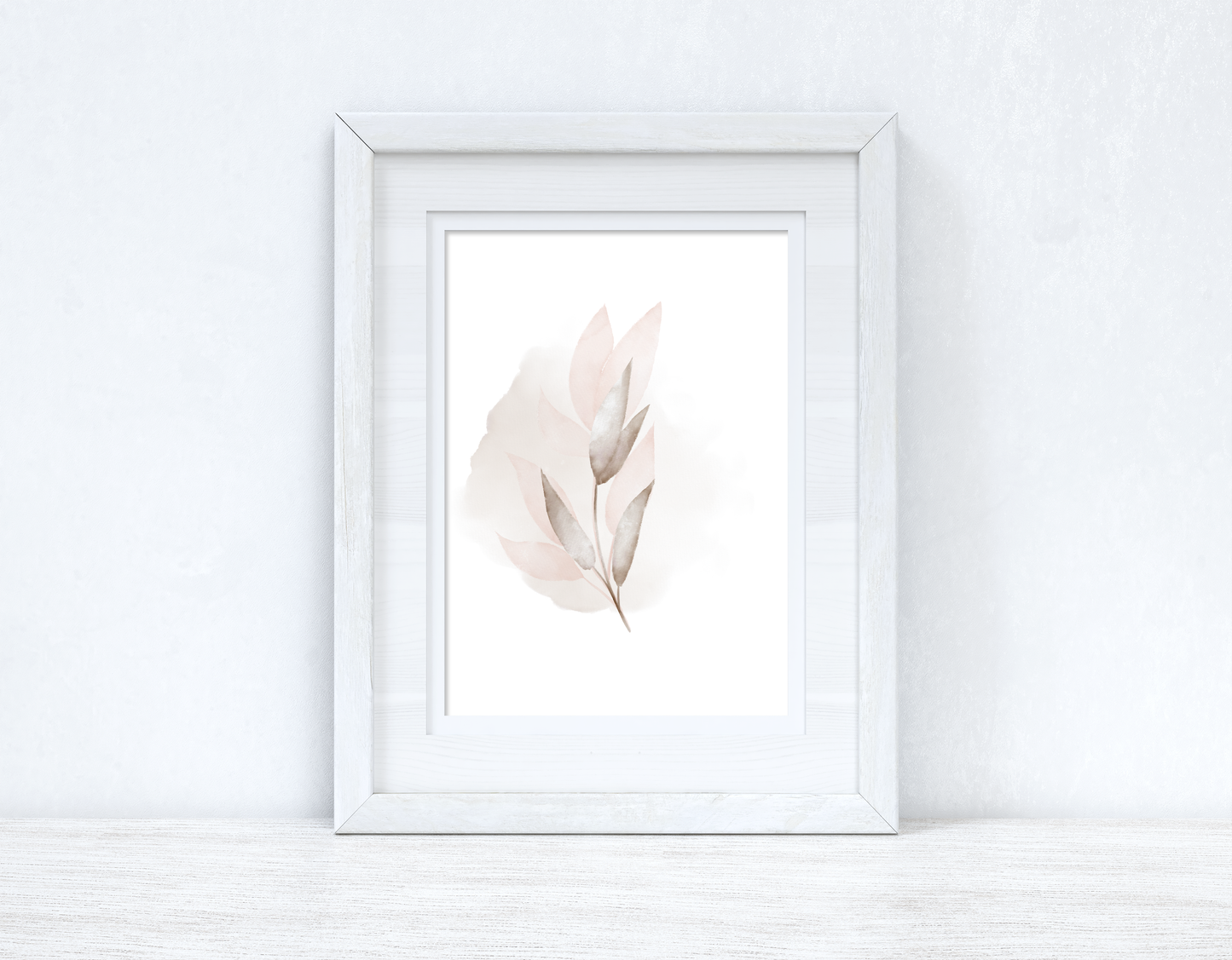 Natural Watercolour Leaves 6 Bedroom Home Wall Decor Print