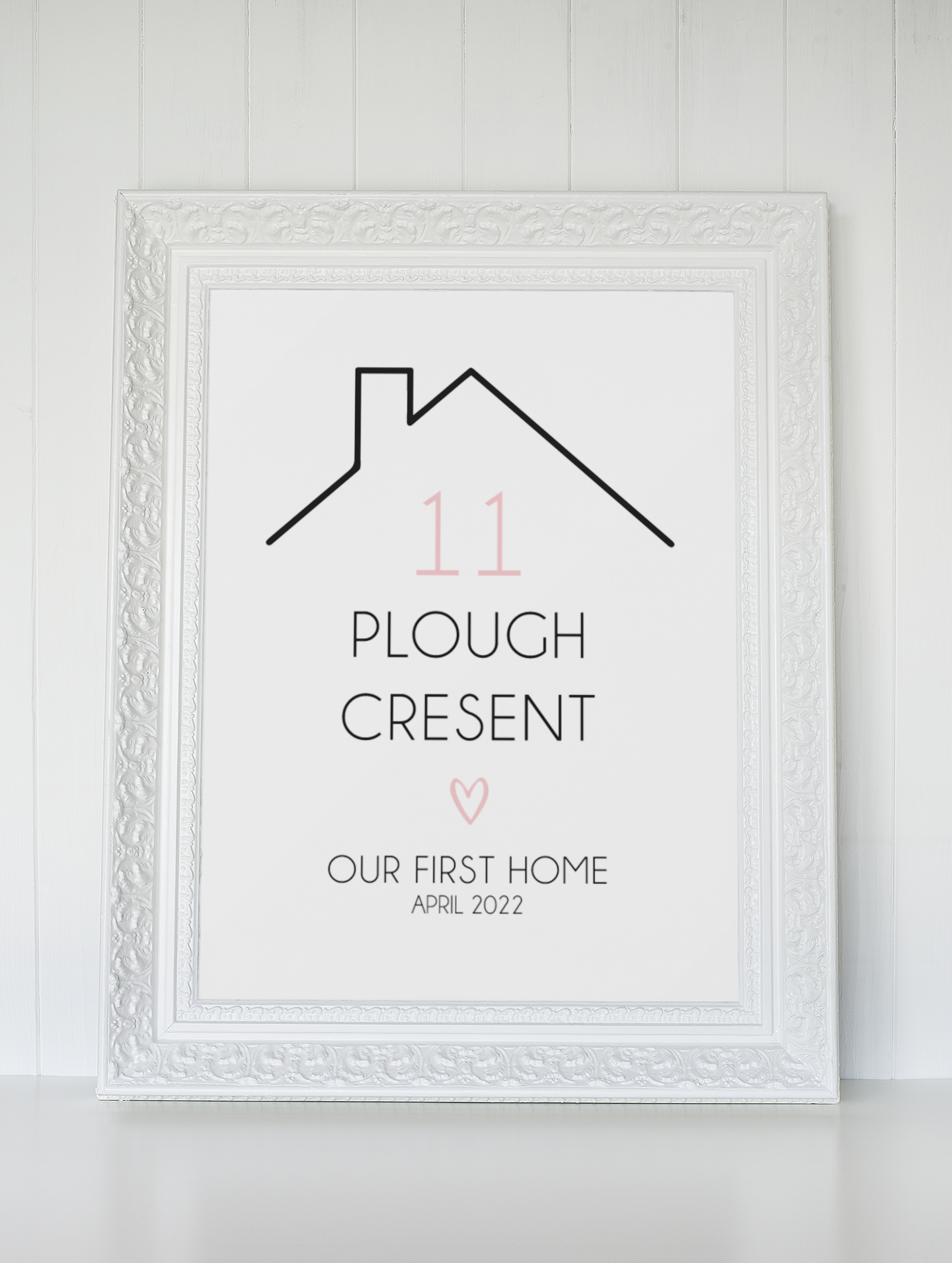Personalised Our First Home House Roof Simple Wall Decor Print