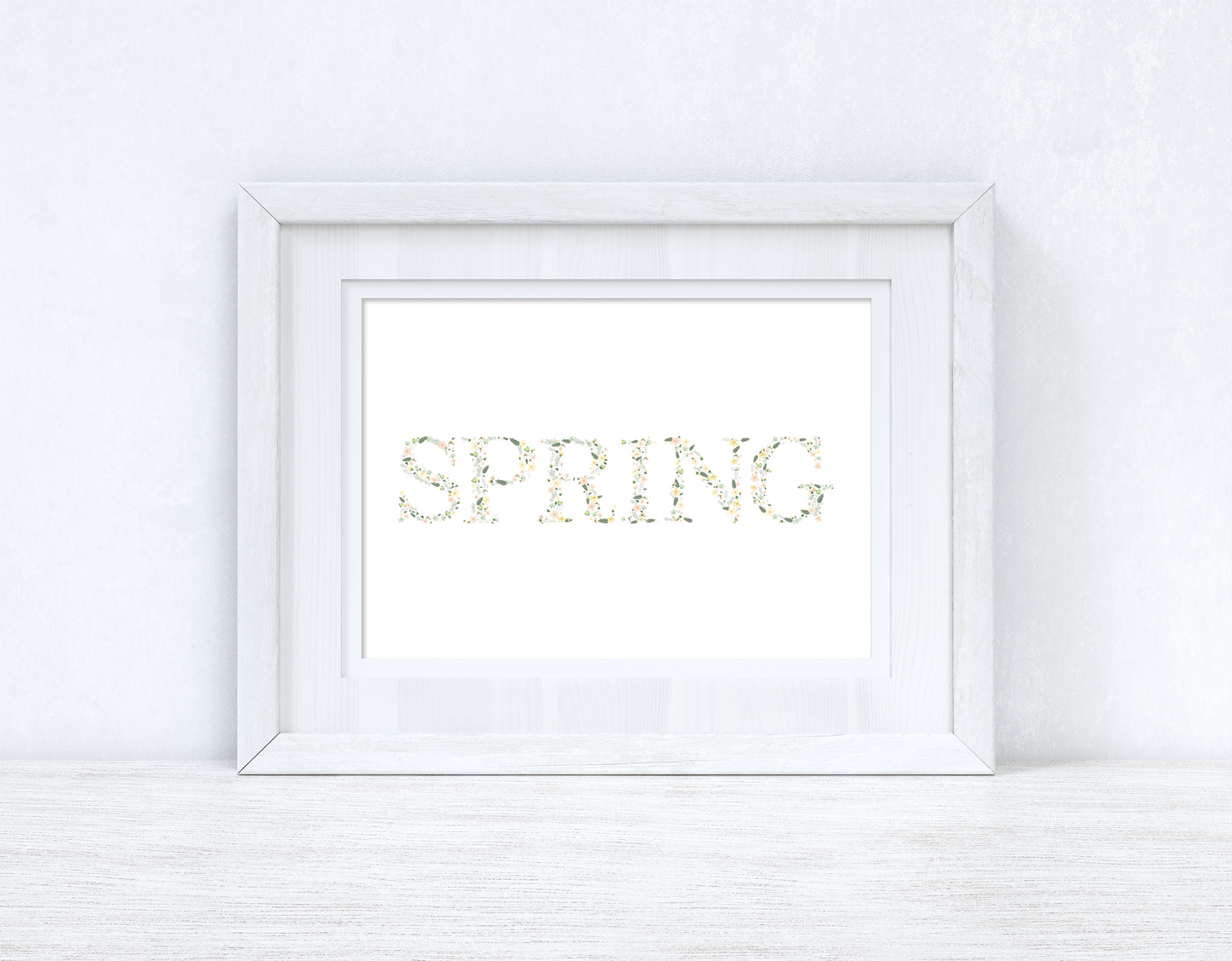 Spring Floral Letters Landscape Spring Seasonal Wall Home Decor Print