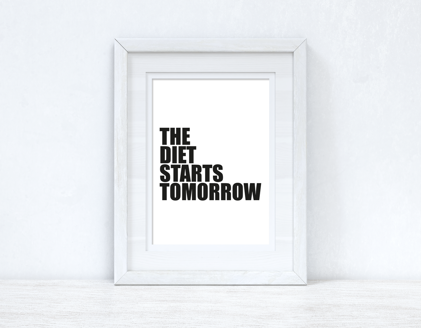 The Diet Starts Tomorrow Humorous Kitchen Funny Home Wall Decor Print