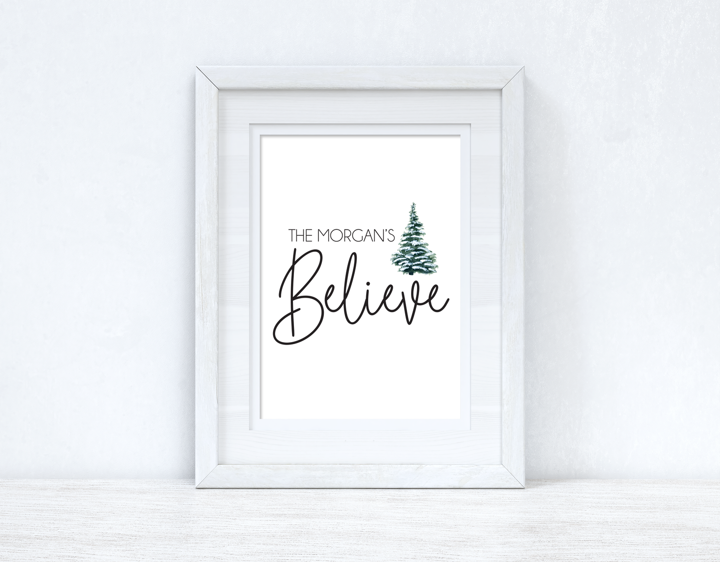 The Surname Believe Christmas Seasonal Wall Home Decor Print