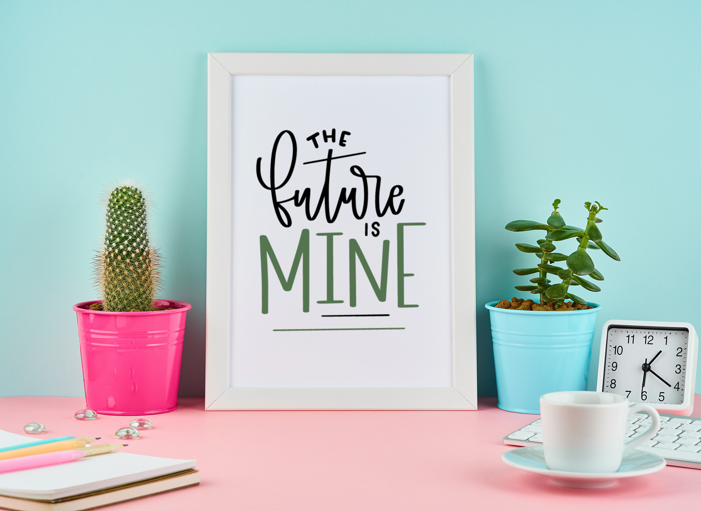 The Future Is Mine Motivational Inspiration Wall Decor Quote Print
