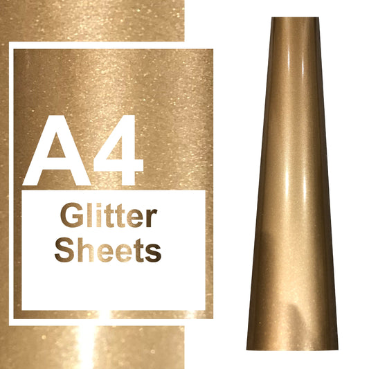 A4 A3 A2 Glitter Vinyl Sheets Gold