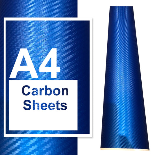 A4 A3 A2 Carbon Fibre Vinyl Sheets Blue