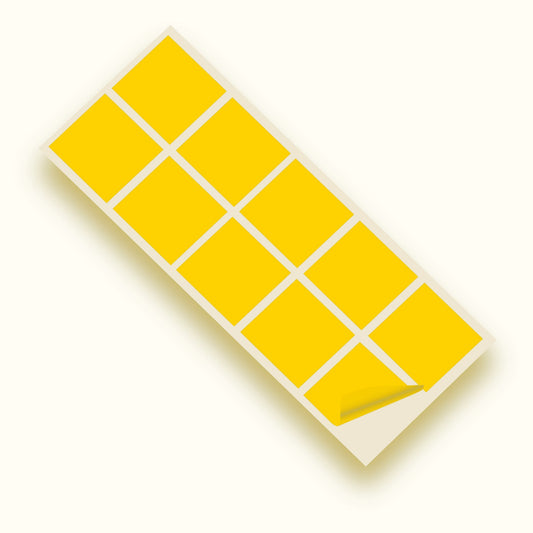 Bright Yellow Matte 100mm SQ Vinyl Wall Tile Stickers Kitchen & Bathroom Transfers