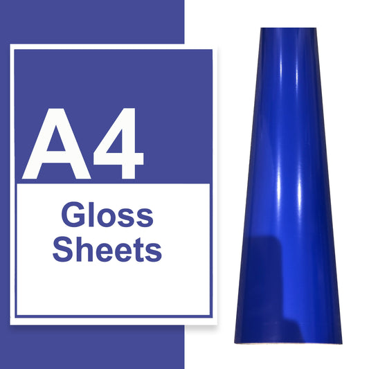 A4 A3 A2 Gloss Vinyl Sheets Brilliant Blue
