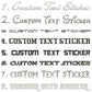 Famous Fonts Custom Text Sticker