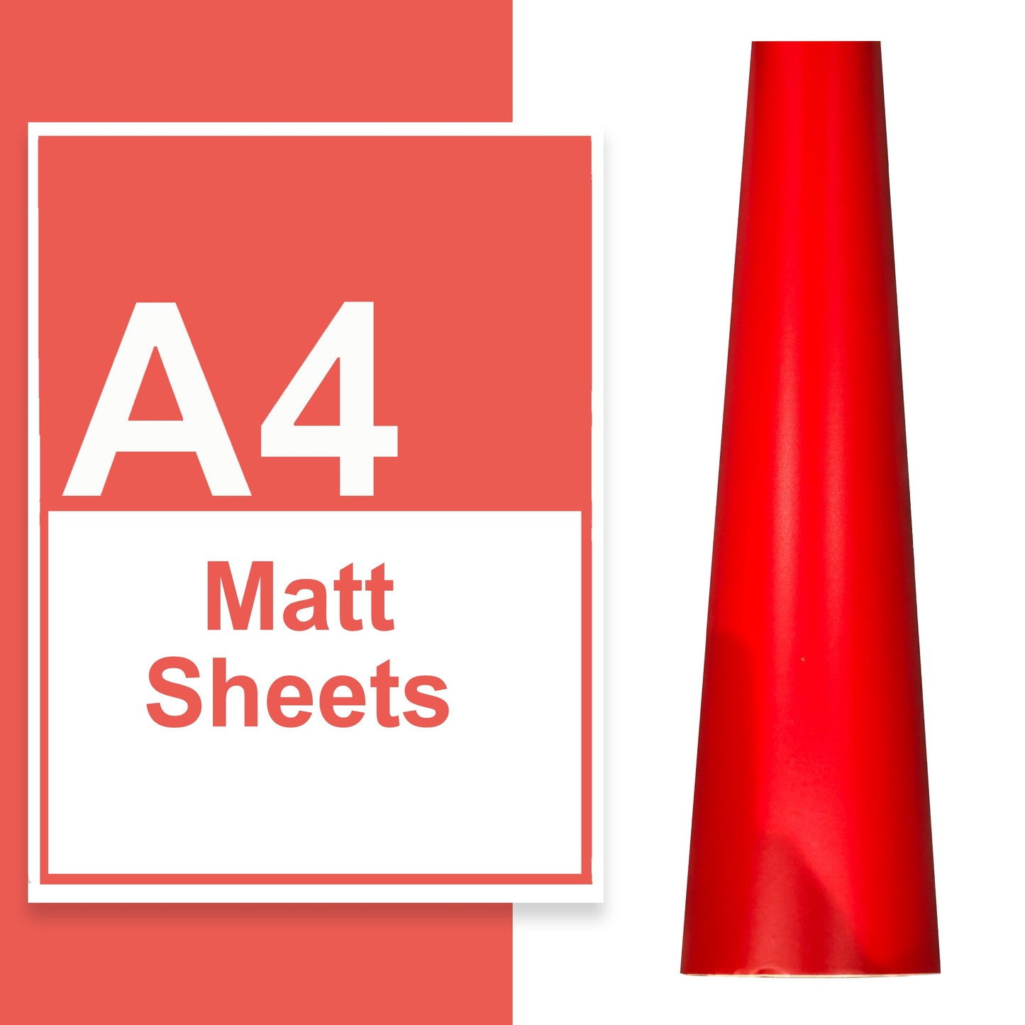 A4 A3 A2 Matte Vinyl Sheets Cherry Red