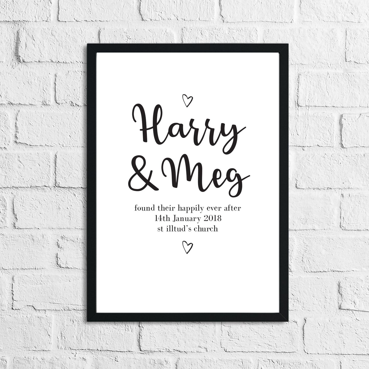 Personalised Found Their Happily Ever After Names Couple New Home Wedding Wall Decor Print