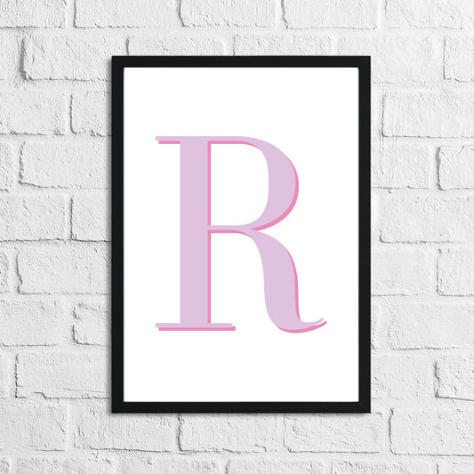 Personalised Pink Initial Children's Room Wall Decor Print