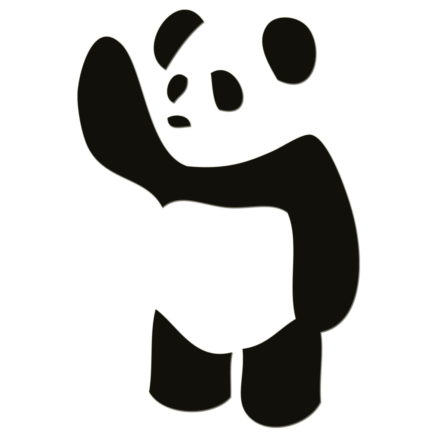 Waving Panda Iron On HTV Transfer