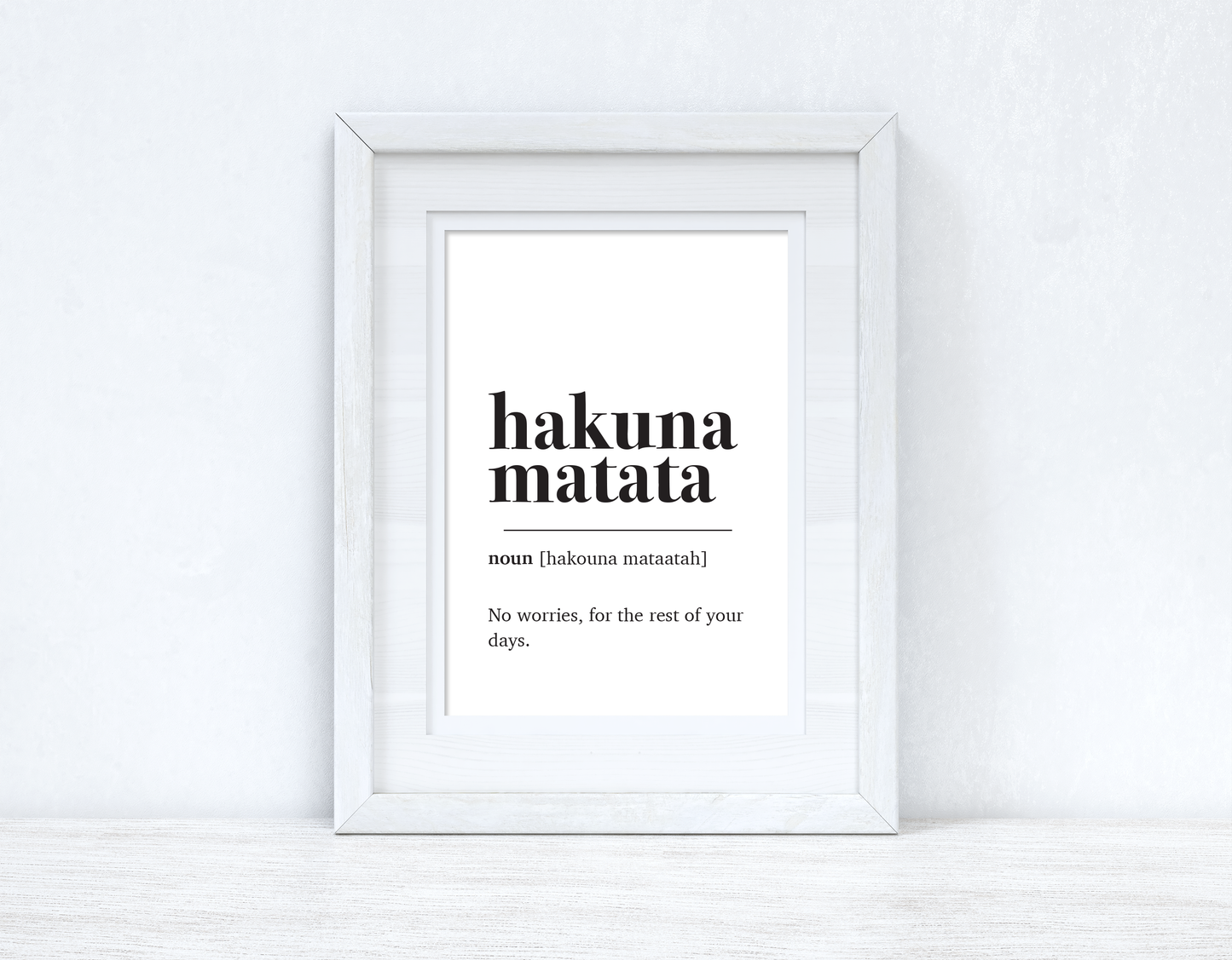 Hakuna Matata Definition Simple Home Wall Decor Print