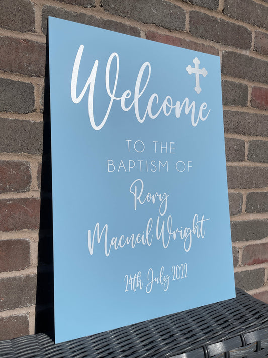 Personalised Wording Children's Room Baptism Christening Wedding Baby Shower Hen Party Opaque Solid Colour A4 A3 A2 A1 Acrylic Signage Sign