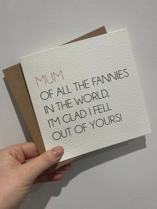 Mum Of All The Mothers Day Cute Funny Humorous Hammered Card & Envelope