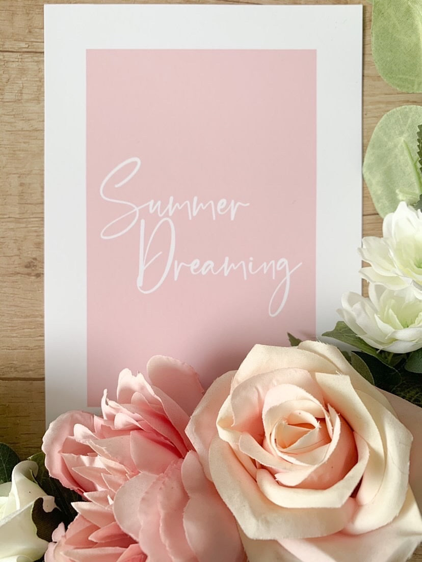 Summer Dreaming Nude Pink Summer Seasonal Wall Home Decor Print