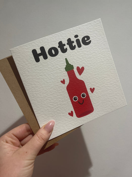 Hottie Valentines Day Funny Humorous Hammered Card & Envelope