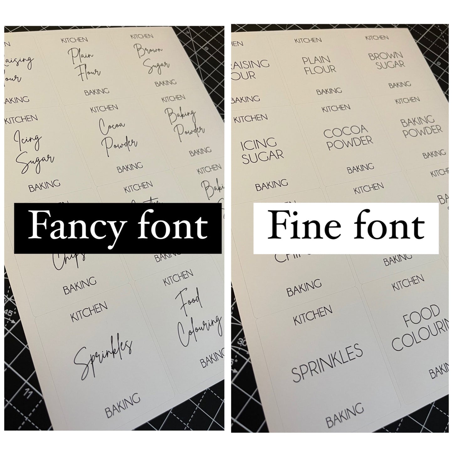Custom Create Own Wording Waterproof White Sticker Bundle - 6.35cm x 7.2cm / 12 Labels FINE OR FANCY