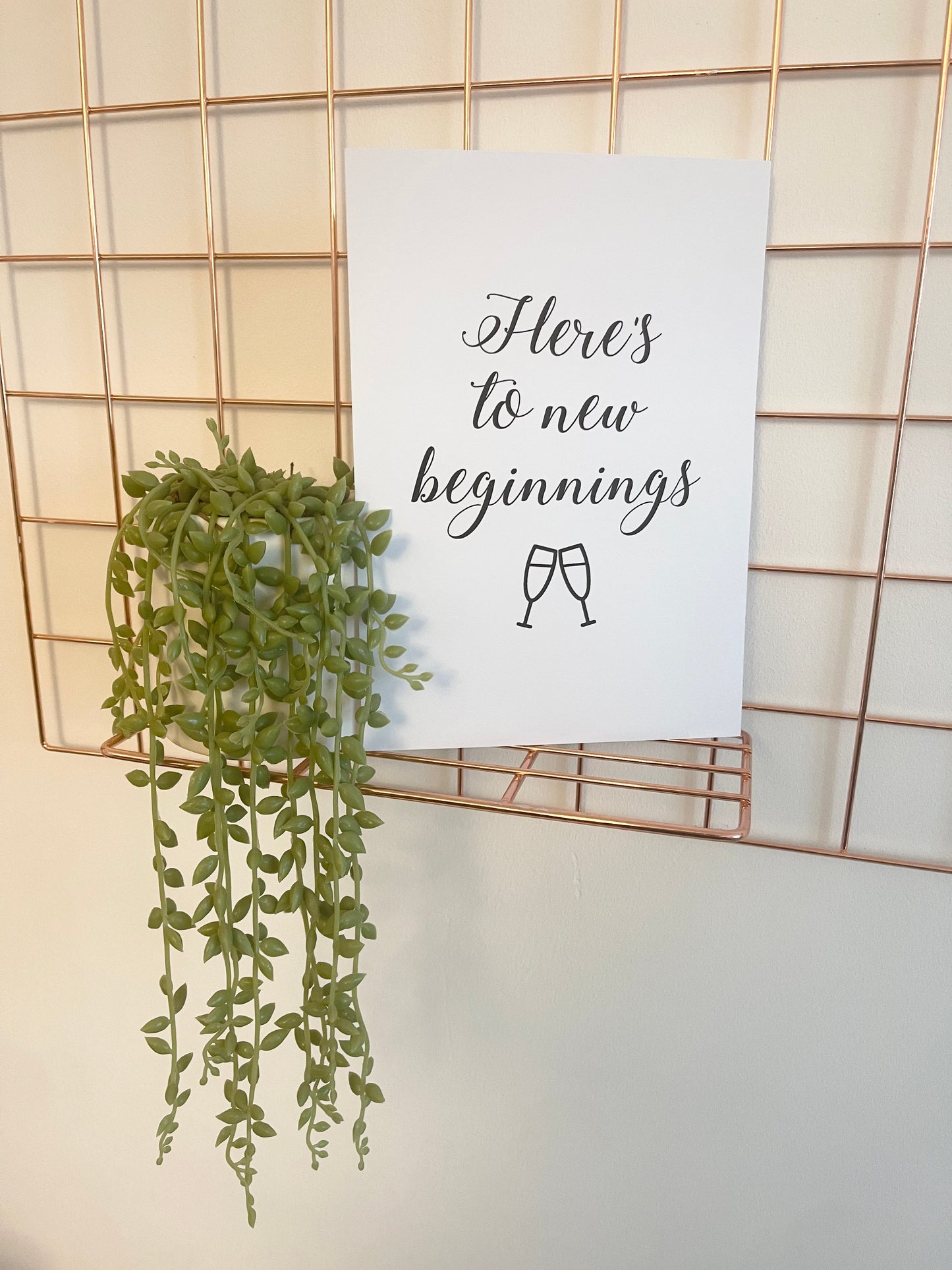 Here’s To New Beginnings Inspirational Home Wall Decor Quote Print