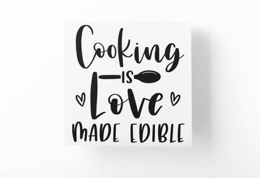 Cooking Is Love Made Edible Kitchen Sticker